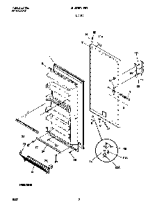 Door Diagram and Parts List for GFU21M6HW1  Gibson Freezer