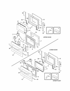 Doors Diagram and Parts List for 79047873408  Kenmore Wall Oven