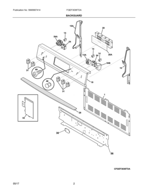 Part Location Diagram of 5304509317 Frigidaire PANEL