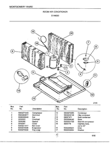 Room Air Conditioner Page 5 Diagram and Parts List for 5144000  Frigidaire Air Conditioner