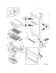 Cabinet Diagram and Parts List for FGVU17F8QWA  Frigidaire Freezer
