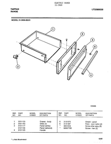 Electric Range Page 6 Diagram and Parts List for 31-3969  Tappan Range
