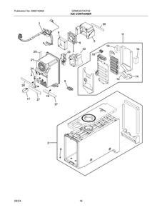 Ice Container Diagram and Parts List for GRMC2273CF02  Frigidaire Refrigerator