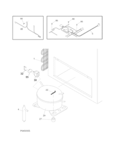System Diagram and Parts List for KFC09M3LW6  Kelvinator Freezer