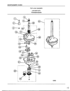 Transmission Diagram and Parts List for 6507-87C  Frigidaire Washer