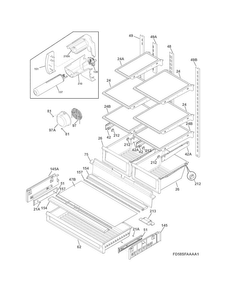 Shelves Diagram and Parts List for FGHB2844LFG  Frigidaire Refrigerator
