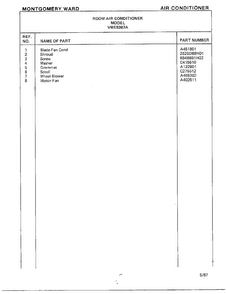 Room Air Conditioner Page 6 Diagram and Parts List for 5367A  Frigidaire Air Conditioner