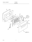 OVEN DOOR Diagram and Parts List for FEF402BWG  Frigidaire Range