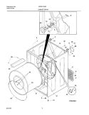 CABINET / DRUM Diagram and Parts List for LFD301GW1  Frigidaire Dryer