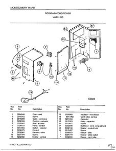 Room Air Conditioner Page 2 Diagram and Parts List for 5159B  Frigidaire Air Conditioner