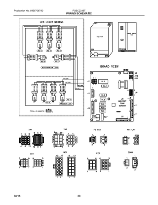 Wiring Schematic Diagram and Parts List for FGSC2335TD4  Frigidaire Refrigerator