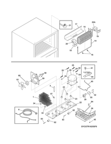 System Diagram and Parts List for CGTR1825SP0  Frigidaire Refrigerator