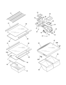 Shelves Diagram and Parts List for FFHT1800PS1  Frigidaire Refrigerator