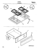 TOP / DRAWER Diagram and Parts List for TGO356BHD3  Tappan Range
