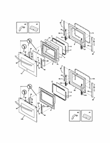 Doors Diagram and Parts List for 79048733900  Kenmore Wall Oven