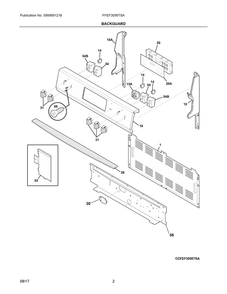 Backguard Diagram and Parts List for FFEF3056TSA  Frigidaire Range