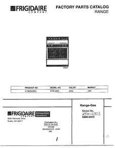 Air Conditioner Complete Diagram and Parts List for 2803  Frigidaire Range