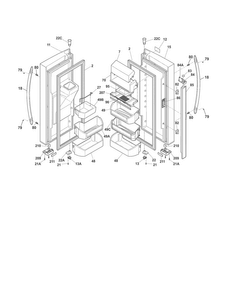 Fresh Food Doors Diagram and Parts List for FGHF2369MF7  Frigidaire Refrigerator
