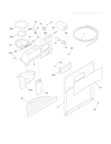 Ice & Water Dispenser Diagram and Parts List for FFHS2612LS5  Frigidaire Refrigerator