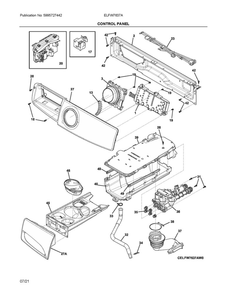 Control Panel Diagram and Parts List for ELFW7637AT0  Frigidaire Washer