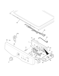 Control/top Diagram and Parts List for FASE7021NW2  Frigidaire Dryer
