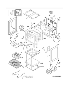 Body Diagram and Parts List for CFEF3016LBE  Frigidaire Range