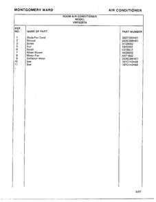 Air Conditioner Page 6 Diagram and Parts List for 5287A  Frigidaire Air Conditioner