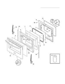 Door Diagram and Parts List for BGGF3042KFS  Frigidaire Range
