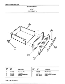 Electric Range/utility Diagram and Parts List for 4450A  Frigidaire Range