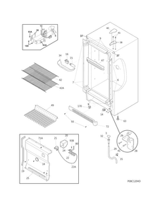 Cabinet Diagram and Parts List for FFUH21F2NWB  Frigidaire Freezer
