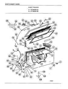Chest Freezer Diagram and Parts List for 88269A  Frigidaire Freezer