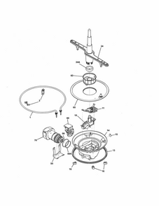 Motor & Pump Diagram and Parts List for 58714013411B  Kenmore Dishwasher