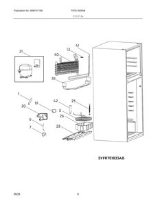 System Diagram and Parts List for FRTE1835AB  Frigidaire Refrigerator