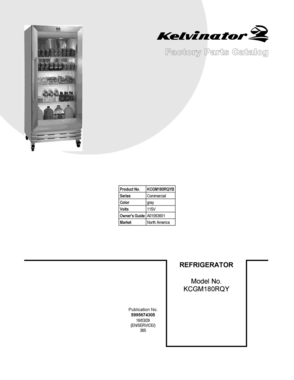 01 - COVER SHEET Diagram and Parts List for KCGM180RQYB  Frigidaire Refrigerator