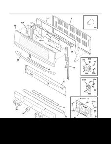 Backguard Diagram and Parts List for EW3LGF65GSM  Electrolux Range