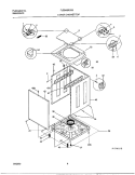 LOWER CABINET / TOP Diagram and Parts List for FLEB43RGS0  Frigidaire Washer Dryer Combo