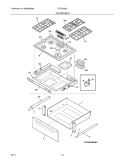 TOP/DRAWER Diagram and Parts List for FFGS3025LWD  Frigidaire Range