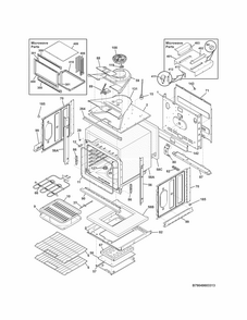 Lower Oven Diagram and Parts List for 79049602313  Kenmore Microwave
