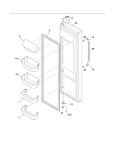 Refrigerator Door Diagram and Parts List for DGUS2635LP2  Frigidaire Refrigerator