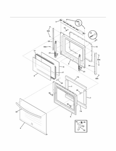 Door Diagram and Parts List for 79045582903  Kenmore Range
