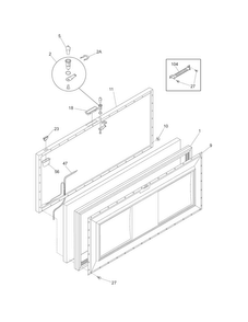 Door Diagram and Parts List for KCS070GW2  Kelvinator Freezer