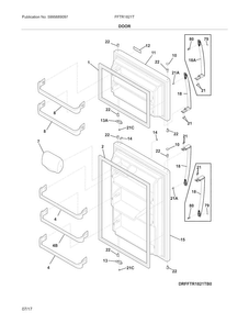 Doors Diagram and Parts List for FFTR1821TW0  Frigidaire Refrigerator