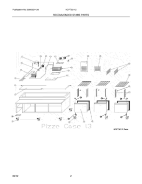 03 - RECOMMENDED SPARE PARTS Diagram and Parts List for KCPT92-12  Frigidaire Miscellaneous