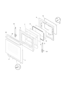 Door Diagram and Parts List for FFEF3018LWG  Frigidaire Range