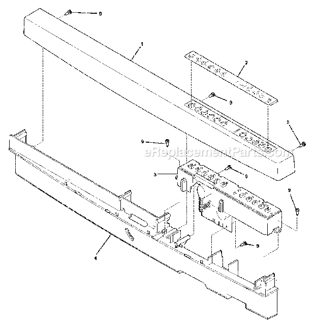 CONTROL PANEL Diagram and Parts List for EIDW6105GS1  Electrolux Dishwasher