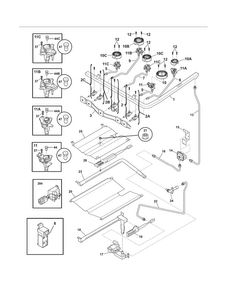 Burner Diagram and Parts List for CEI30GF5GSK  Electrolux Range