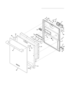 Door Diagram and Parts List for EDW7505HPS1B  Electrolux Dishwasher