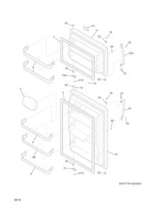 Doors Diagram and Parts List for FFTR1820SB0  Frigidaire Refrigerator