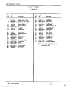 Upright Freezer Page 6 Diagram and Parts List for 45059B  Frigidaire Freezer