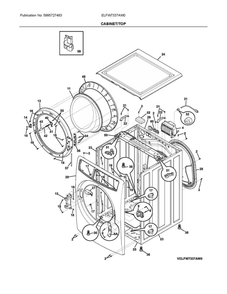 Cabinet/Tub Diagram and Parts List for ELFW7337AW0  Frigidaire Washer